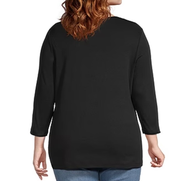 NWT St. John’s Bay V-Neck 3/4 Sleeve Tee - Picture 3 of 4